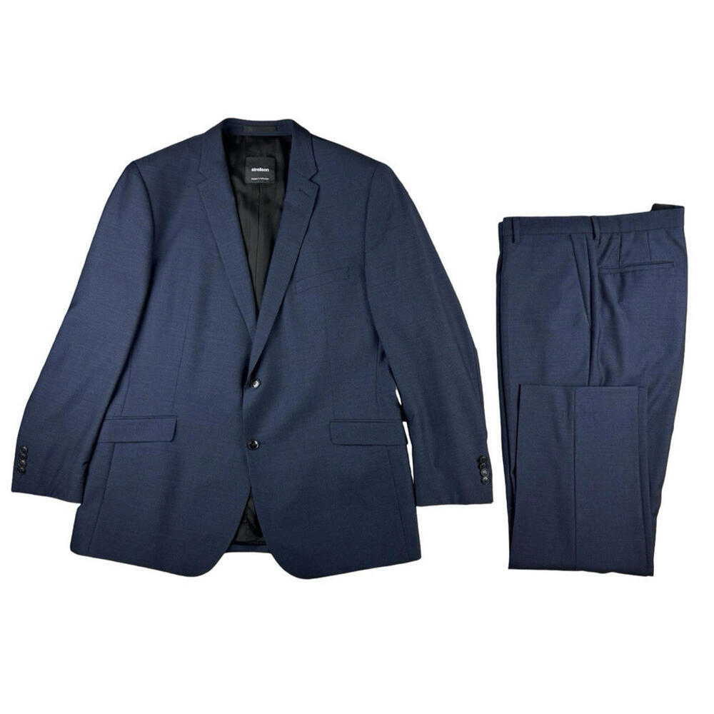 Strellson Wool Super 110's Slim Fit 2-Piece Suit Blue Size Us 46 R | 38 W